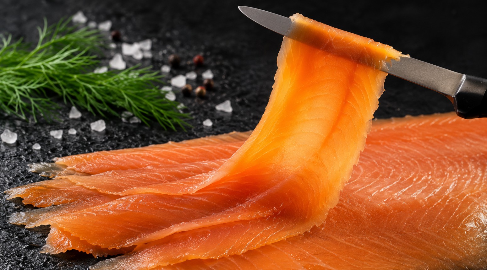 Gerookte zalm - lange sneden